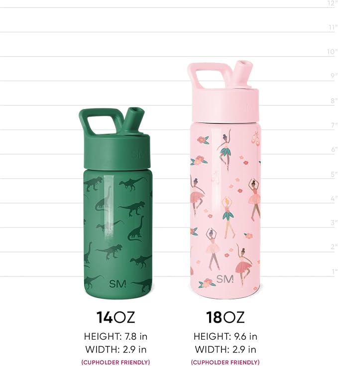 Simple Modern Wicked Kids Water Bottle with Straw Lid | 18oz Insulated Stainless Steel Kids Tumbler & Spill Proof Toddler Cup for School, Girls, Boys | Summit | Wicked Friends