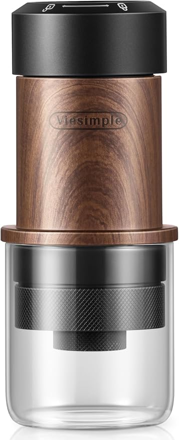M5 Manual Espresso Maker, Portable Coffee Machine with 2-in-1 Bottomless Portafilter, No Electricity for Camping Travel Office, Cafe-Quality Stainless Steel, 80ml Tank & 2-Year Warranty