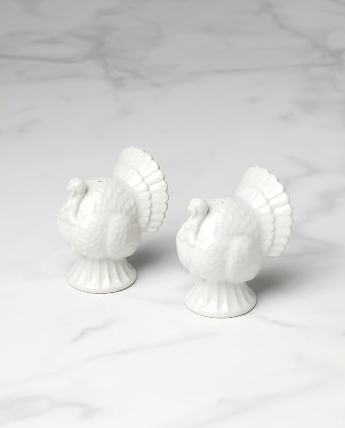 Lenox 898334 French Perle Carved Turkey Salt & Pepper Set