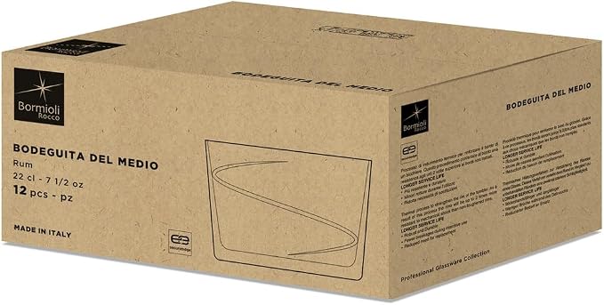 Bormioli Rocco Bodega Swirl - Rum - 7.25 Oz Clear, Set of 12