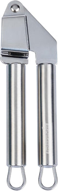 Restaurantware Stainless Steel Garlic Press - German Standard Garlic Mincer Tool Easy to Squeeze and Clean, Dishwasher Safe - Heavy Duty Garlic Chopper Tool for Ginger, Seeds