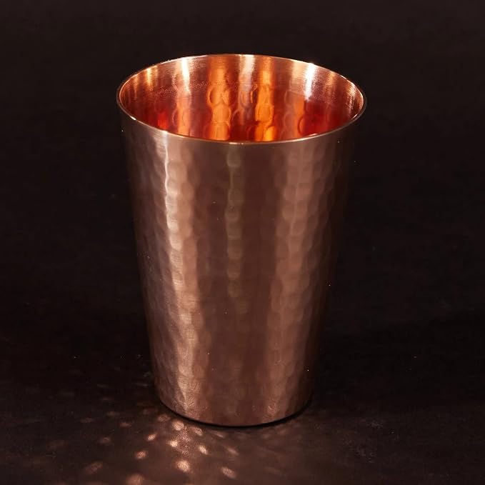 Sertodo 10oz Pure Copper Cup | Hand-Hammered, Heavy-Gauge Copper Cups for Water, Cocktails & Moscow Mules | 100% Solid Drinking Tumbler