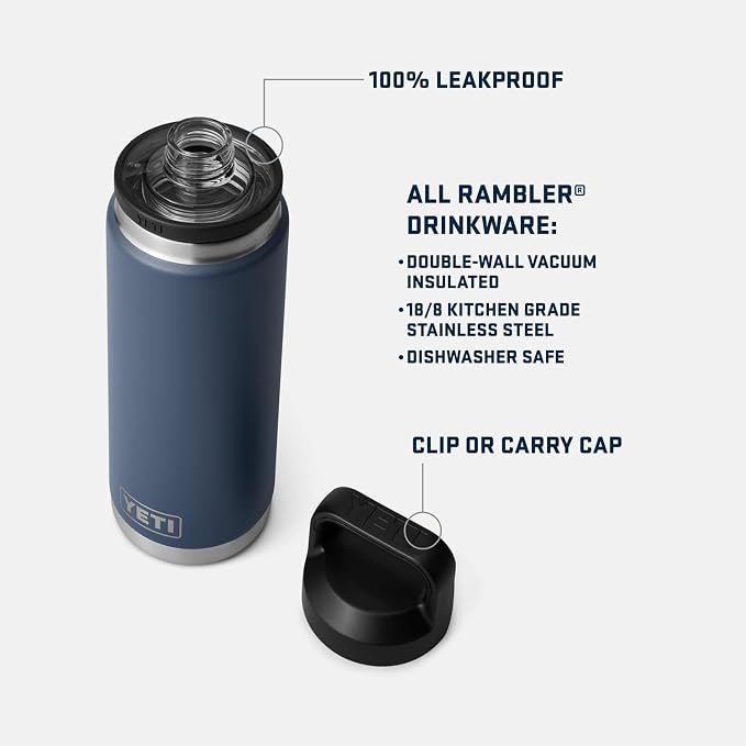 YETI Rambler 26 oz Bottle, Leakproof, Vacuum Insulated, Stainless Steel with Chug Cap, Desert Bloom
