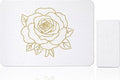 Stone Dish Drying Mat for Kitchen Counter, Glittery Resin Rose Pattern Quick Drying Mat, Water Absorbing Diatomaceous Pad for Plate Bottle Utensil Rack,Space Saving (Gold & White, 16"×12")