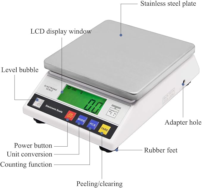 CGOLDENWALL High Precision Scale 5kg 0.1g Digital Accurate Electronic Balance Lab Scale Laboratory Industrial Scale Weighing and Counting Scale Scientific Scale CE 0.1g (5kg, 0.1g)