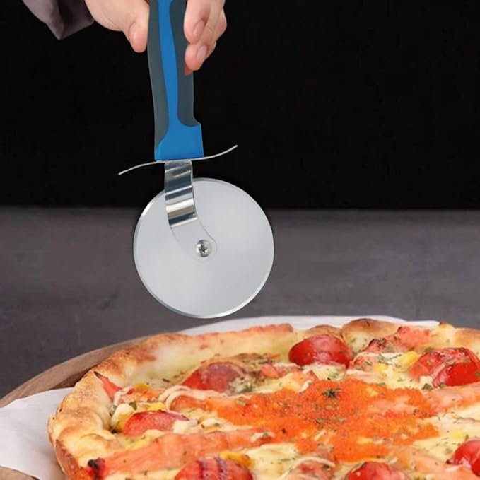 Soro Essentials- 4" German Steel Blade Pizza Cutter with Slip Resistant Handle- Pizza Wheel Pizza Slicer Pizza Cutter Wheel with Sharp Blade for Cutting Slice Thick or Thin Pizza Crusts Pies Pizza