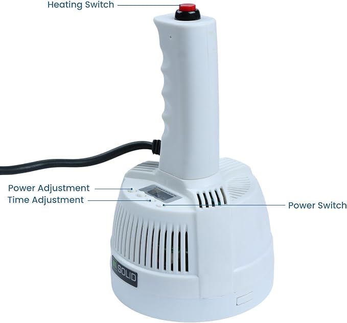U.S. Solid Handheld Induction Sealer, 20-110mm Adjustable, Portable Electromagnetic Heat Cap Seal Machine for Plastic & Glass Bottles, Power & Time Control, Ideal for Packaging & Sealing