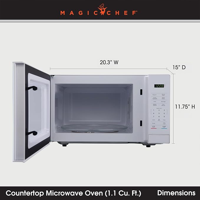 1.1 cu. ft. Countertop Microwave Oven in White