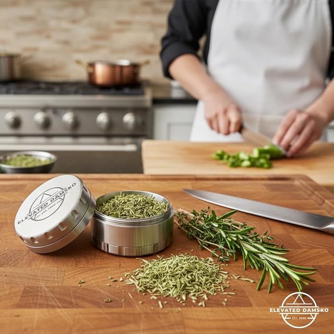 2.5" Solid Stainless Steel Spice & Herb Grinder for Kitchen | Strong Magnetic Lid, Precision-Cut Teeth, Brushed Finish, Gift-Ready