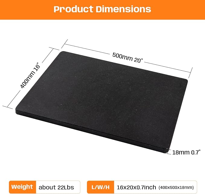 Black Granite Marble Cutting Board for Kitchen, 16x20 Large Inch Marble Slab Pastry Board With Non-Slip Feet for Baking, Cheese, Charcuterie, Chocolate – Serving Tray Gift