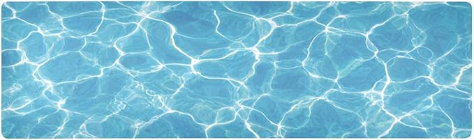 2-in-1 Table Runner Trivet for Hot Dishes Heat Resistant Hot Plate Mat Pad 39x12 Inch Waterproof Table Protector Trivets for Countertop Non Slip Decorative Bright Blue Pool Ripples