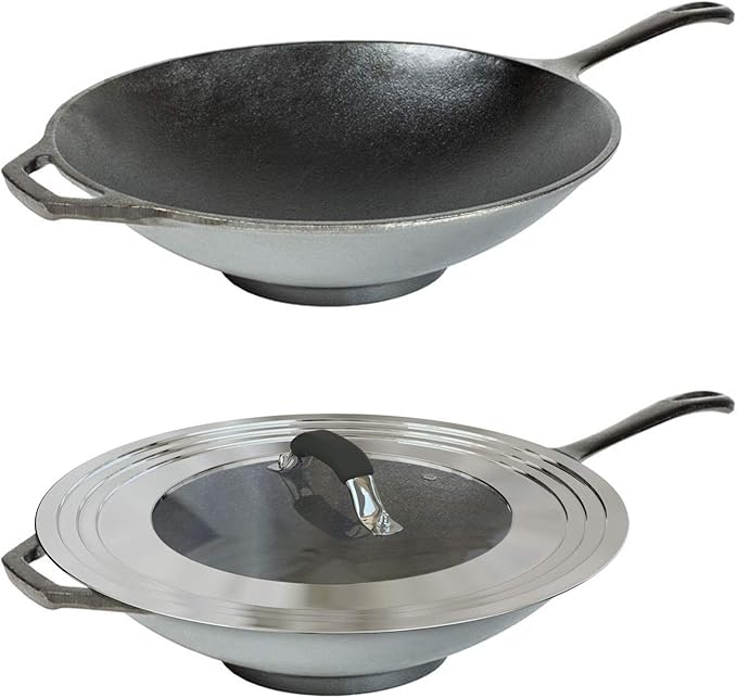 15 inch Large Universal Lid for 11-15" Pans Pots, Stainless Steel Pan Lid Cover for 11 12 13 14 15 In Cast Iron Skillets Frying Pans Woks