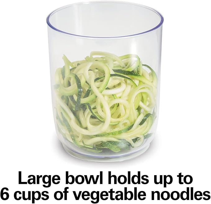 Hamilton Beach 3-in-1 Electric Vegetable Spiralizer for Veggie Noodles, Zoodle Maker & Slicer With 3 Cutting Cones for Spaghetti, Linguine, and Ribbons, 6-Cups, Black (70930) (Pack of 2)