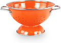 Reston Lloyd, 1 Quart Powder Coated Steel Kitchen Strainer Basket for draining Pasta, Vegetable and Fruit, Chrome Handles and Wide Stable Base, Orange