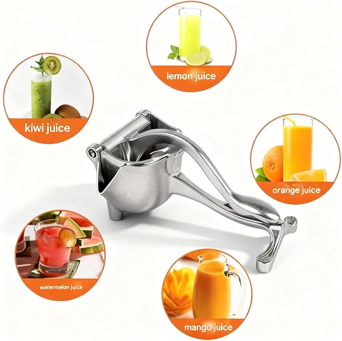 Hand Juicer Squeezer- Hydrogen Alloy Juicer, Efficient Manual Fruit Press Juicer with Ergonomic Grip, Aluminum Alloy Citrus Press for Orange Pomegranates Apple Lemon Lime, Easy to Clean (2PCS)