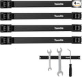 12" Magnetic Tool Holder Strip, 4 Pieces Black Metal Tool Organizer Rack with Stainless Steel Surface, Magnet Bar for Garage Workshop, Easy To Install with Mounting Screws