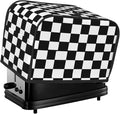 Toaster Cover 2 Slice Checkerboard Pattern Black White Kitchen Small Appliance Covers with Pockets Dust and Fingerprint Protection