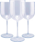 FOX & GRAPES Plastic Stemmed Wine Glasses | Unbreakable/Shatterproof, Reusable, Food Safe, Dishwasher Safe, For Birthday and Party, 16oz (Clear, Set of 12)