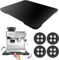 360° Rolling Tray Bamboo Appliance Slider for Kitchen Appliances, for Breville Espresso Machine Accessories, Sliding Tray for Coffee Maker Appliances Mat Easily from Under The Cabinet Black 13"×15.7"