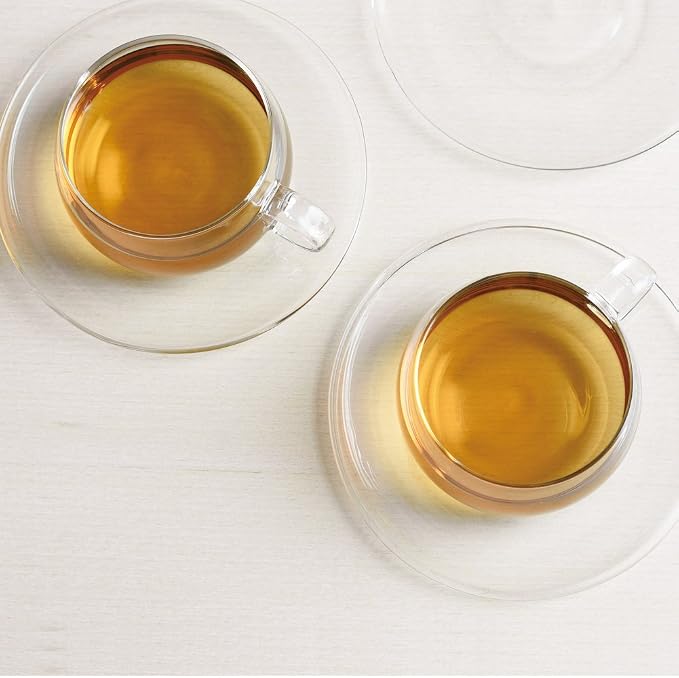 KINTO UNITEA 8330 Cup & Saucer, 8.1 fl oz (230 ml), Glass, Heat Resistant Glass