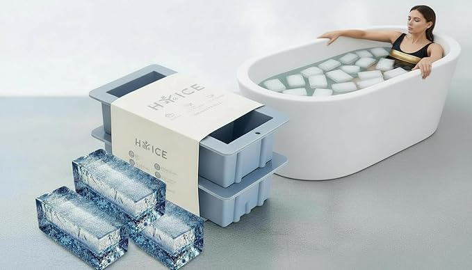 HYICE® 2-Pack Large Ice Block Molds for Coolers & Cold Plunge - 2.5 LB Silicone Ice Tray for Camping & Recovery