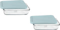 Pyrex 7210 3 Cup Glass Dishes & 7210-PC Muddy Aqua Food Storage Replacement Lid (2-Pack) - Made in USA
