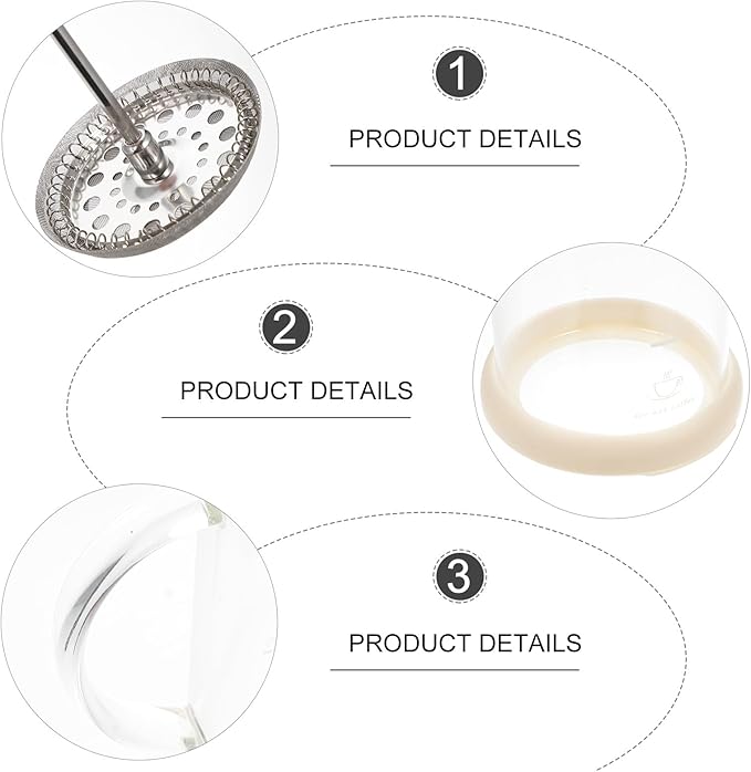 Garneck Manual Milk Frother Handheld Milk Foamer Pitcher – Stainless Steel Coffee Frothing Tool for Cappuccino Latte Hot Chocolate Home Kitchen Use