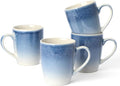 famiware Coffee Mugs Set, 13oz Mug Set of 4, Stoneware Cups for Latte, Hot Tea, Mocha, Cocoa, Cappuccino, Microwave and Dishwasher Safe, Glacier Series, Azure Blue