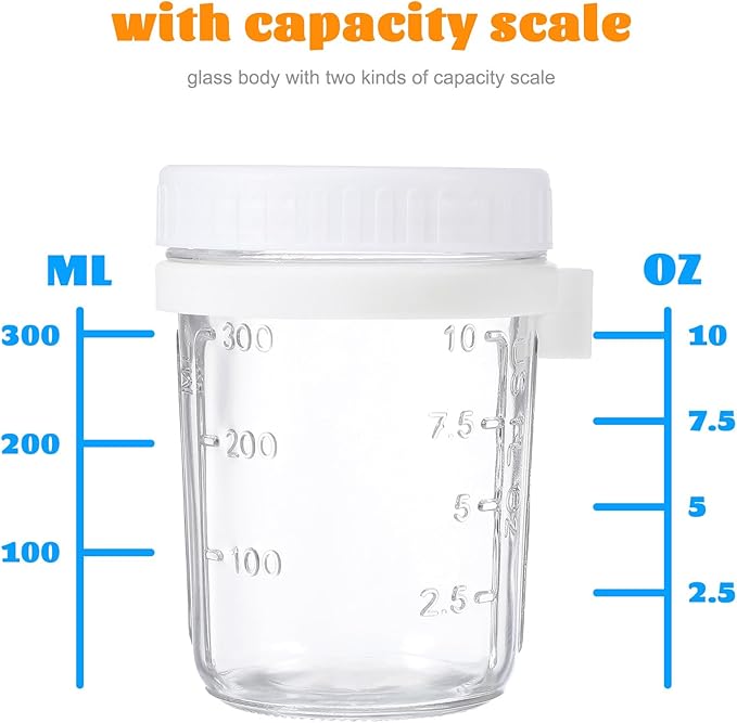 Beaupretty 4 Pcs 400ml Macaron Airtight Glass Jars with Lids and Spoons, Wide Mouth Kitchen Storage Canisters for Cereal, Oatmeal, Yogurt, and Meal Prep