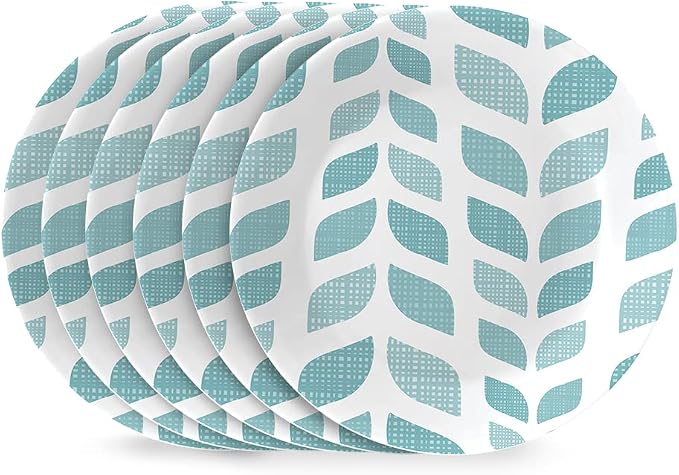 Corelle Vitrelle 6.75" Salad Appetizer Plate Set, Triple Layer Glass and Chip Resistant, Lightweight Round Plates, 6-Piece Northern Pines