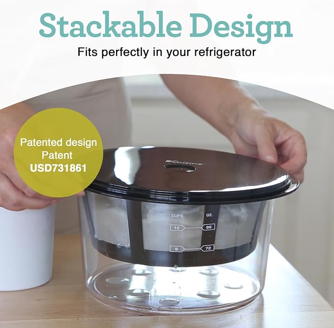 Euro Cuisine GY60 Greek Yogurt Maker with Ultra Fine Mesh Stainless Steel Strainer Basket, BPA Free, Patented Greek Yogurt Strainer, Ideal for Healthy Homemade Yogurt, Dips, and Desserts