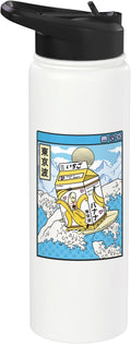 Banana Milk Carton Great Waves Kawaii Aesthetic Stainless Steel Insulated Water Bottle