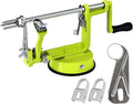 Apple Peeler, Slicer Corer Potato Peelers 3 In 1, Stainless Steel Heavy Duty with Suction Cup Base And 3 Extra Blades (Green)