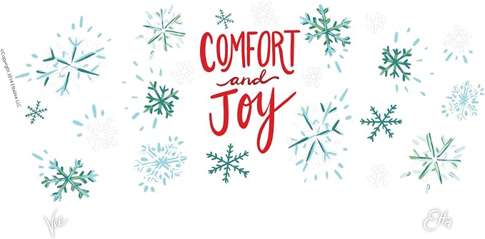 Tervis EttaVee Christmas Holiday Comfort and Joy Made in USA Double Walled Insulated Tumbler Travel Cup Keeps Drinks Cold & Hot, 24oz, Comfort and Joy