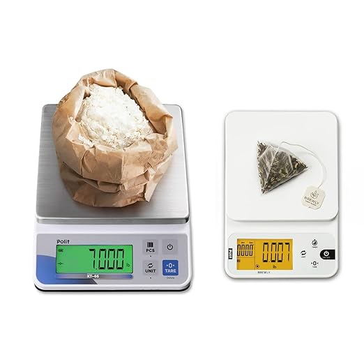Polit Precision Scale Set (2-Pack) | KT-66 30lb/13kg Kitchen Food Scale + Brewly White 6.6lb/3kg Espresso Coffee Scale | Digital Baking & Pour-Over Weighing Bundle
