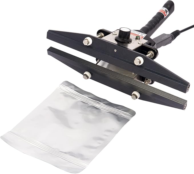 Mylar Bag Sealer,Portable Hand held Crimp Heat Sealer for 12 Inch Snack Bags and Food Storage