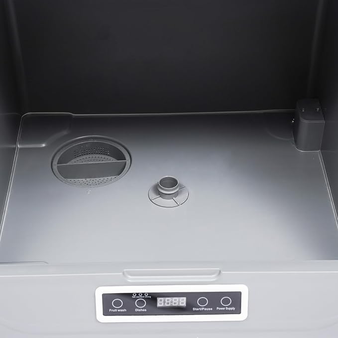 Large Capacity Compact Countertop Dishwasher, 3 Washing Programs & Drying, Portable Mini Dishwasher for Apartment, RV, Camper, Home Kitchen 1200W 110V-White