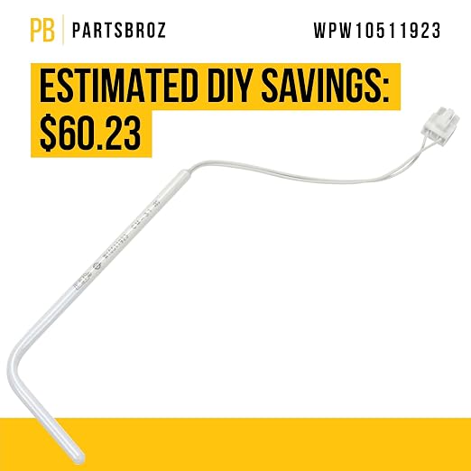 PartsBroz WPW10511923 Ice Maker Bin Temperature Sensor - Compatible With Whirlpool KitchenAid Kenmore Jenn-Air Ice Maker Refrigerator - Replaces AP6022509 W10511923 3021097 PS11755842