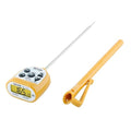 Taylor Compact Waterproof Digital Food Thermometer, 4.5 Inch Stem Length with an FDA Recommended 1.5mm Stepdown Probe Diameter and Amber Backlit LCD, HOLD, Min/Max; NSF, Yellow
