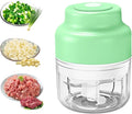 2026 Upgraded Electric Mini Garlic Chopper - Portable USB Rechargeable Food Processor, Cordless Small Vegetable Mincer & Grinder for Garlic, Onion, Ginger, Chili (Green)