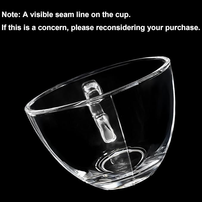 Tosnail 6 Pack 7-Ounce Glass Tea Cups and Saucers Sets Glass Coffee Mugs