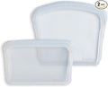 SnapPack Premium Silicone Reusable Storage Bags, 2-Pack, Multi | Multi-Use Reusable Bags, Lunch Bag, Travel Containers | BPA Free, Leak-free, Dishwasher-Safe, Eco-friendly