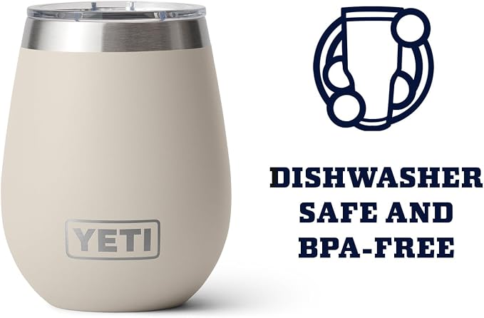 YETI Rambler 10 oz Wine Tumbler, Vacuum Insulated, Stainless Steel with MagSlider Lid, Cape Taupe