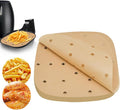 400PCS 6.3 Inch Square Air Fryer Parchment Paper Liners Disposable, Unbleached, Perforated Steamer Liners for 2-5QT Basket Air Fryer, Microwave Oven, Frying Pan, Plate