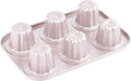 CHEFMADE Canele Mold Cake Pan, 6-Cavity Non-Stick Canele Muffin Bakeware Cupcake Pan for Oven Baking (Champagne Gold)