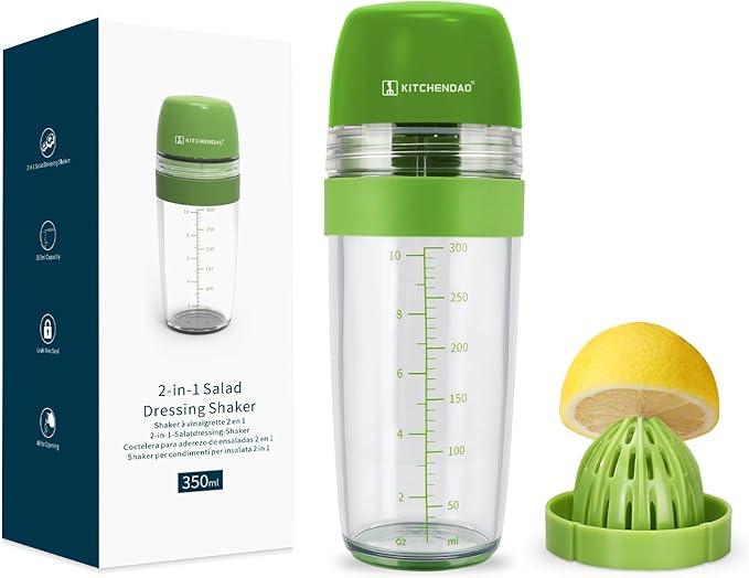 KITCHENDAO Precision Pour Glass Oil Dispenser and 2 in 1 Salad Dressing Shaker