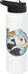 Surfing Milk Carton Kanagawa Wave Kawaii Anime Vaporwave Stainless Steel Insulated Water Bottle
