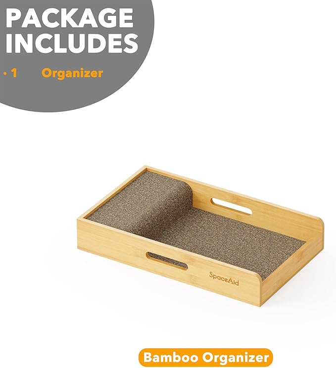 SpaceAid Knife Drawer Organizer 9 inches Wide Bamboo Insert Dock, Kitchen Steak Knives Holder Organizers Block for Drawer in Storage Organization (Medium, Natural)