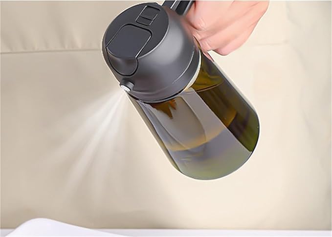 Oil Sprayer, 2pcs 2-in-1 470ml Light Blocking Brown Oil Sprayer For Cooking Dispenser Bottle For Kitchen Seasoning Tools,for Kitchen, Air Fryer(Black)
