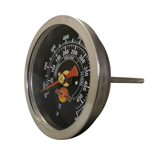 Black Face BBQ Grill Thermometer 50F-900F High Temp Range Heavy Duty Premium Quality Smoker Thermo 2 Inch or 3" with M8 or 1/2 NPT Thread (2 in. Black Face)